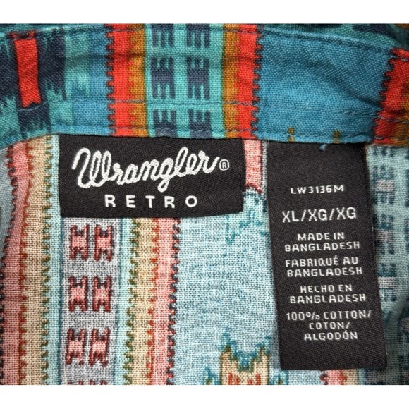 Wrangler Western Shirt Womens XL Checotah Aztec Southwestern Pearl Snap Rodeo - Picture 5 of 9